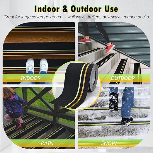 S&X Heavy Duty Anti Slip Tape 6 Inch x 60 Ft, High Traction Non Skid Grip Tape - Image 5