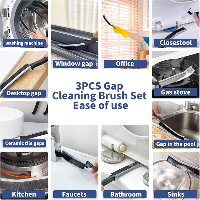 Crevice Cleaning Brush, Hard-Bristled Gap Scrub Brush, Toilet Gap Cleaning - Field & Grace