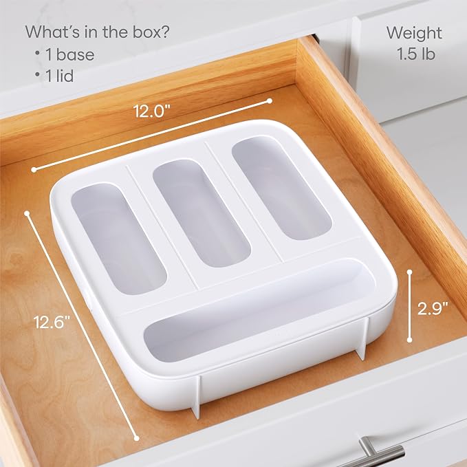 YouCopia StoraBag Food Bag Dispenser, Family Size 4-Slot, Plastic Sandwich Bags - Image 4