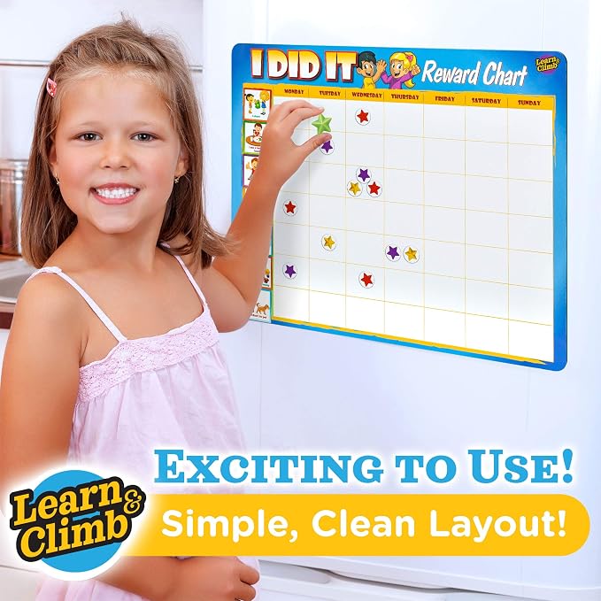 Learn & Climb Kids Responsibility Chart Magnetic Board, 63 Chores, Potty Train - Image 9
