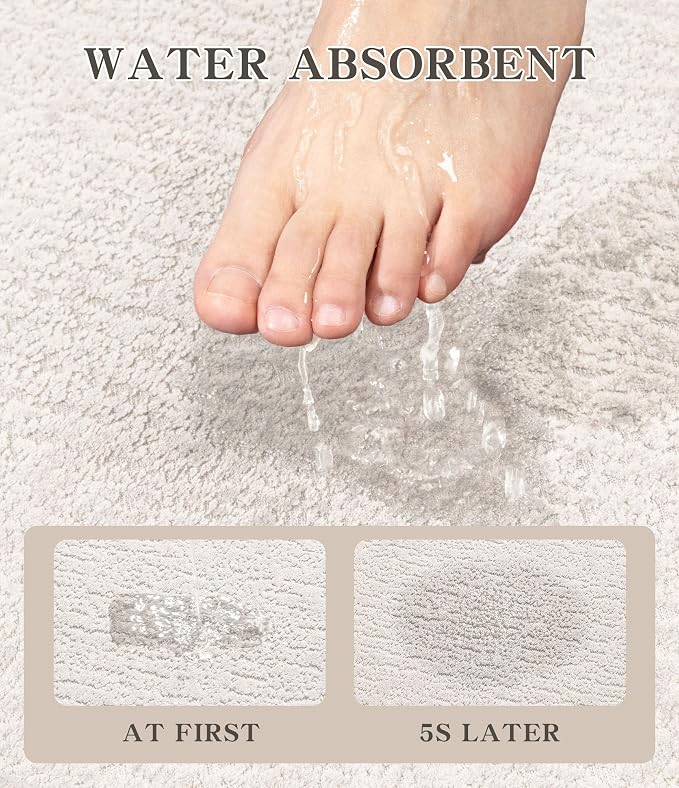chakme Bathroom Rug Sets 2 Piece, Ultra Thin Bath Mat Quick Dry Bath Mat Set - Image 4