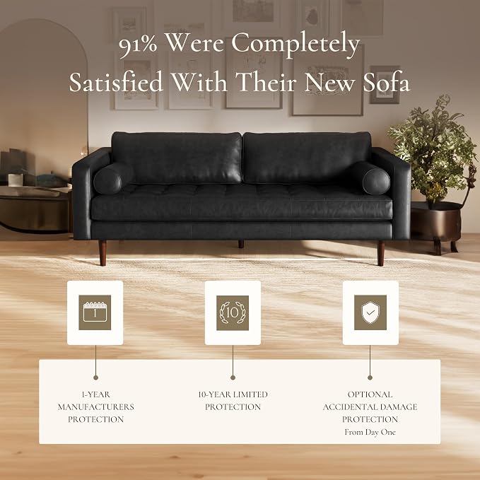 POLY & BARK Napa 88.5" Leather Sofa – Full-Grain Italian-Tanned Aniline Leather - Image 7