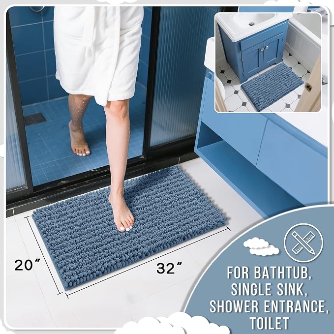 Yimobra Bathroom Rugs Non Slip Washable 32x20 Inch - Field & Grace