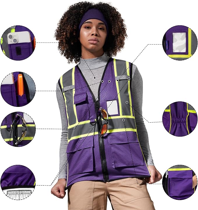 AYKRM 11 color Ladies High Vis Reflective Safety Vest - Image 2