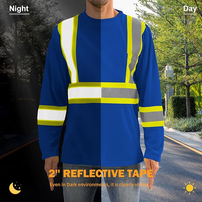 Hi Vis Safety Long Sleeve Shirts，High Visibility Class 3 T Shirts - Image 4