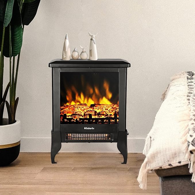 TURBRO Suburbs TS17 Compact Electric Fireplace Stove, 18” Freestanding Stove - Image 9
