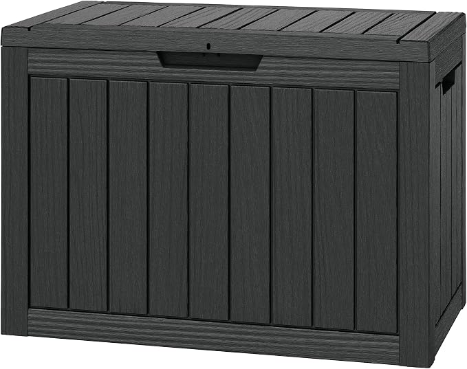 NUNU LAB Outdoor Storage Box, 45 Gallon Outside Deck Box Waterproof, Resin by NUNULAB