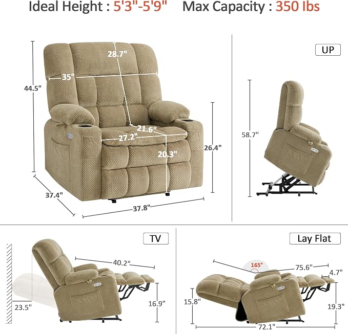 MCombo Dual Motor Power Lift Recliner Chair - Image 3