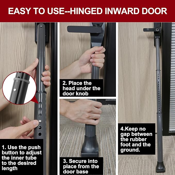 AceMining Upgraded Door Security Bar & Sliding Patio Bar, Heavy Duty Stoppers - Image 8