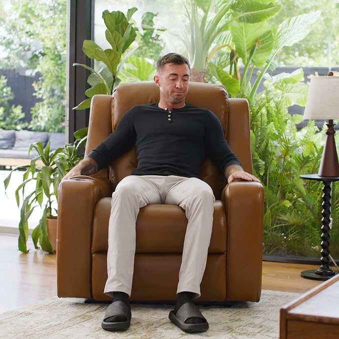 Watson & Whitely Genuine Leather Power Recliner Chairs - Image 8