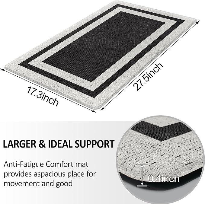 Anti Fatigue Mats for Kitchen Floor, Cushioned Anti Fatigue Kitchen Rugs 17.3"x - Image 2
