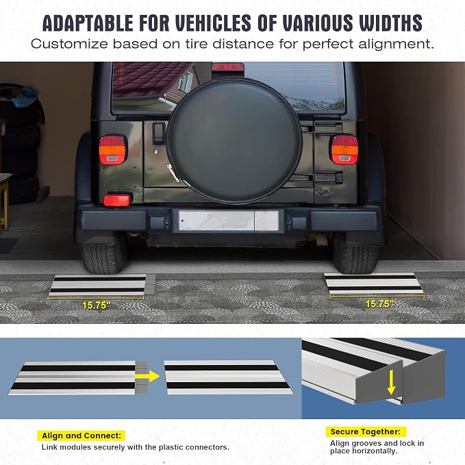 2" Rise Modular Threshold Ramp for Doorways, Stable Wheelchair Ramp for Home - Image 4