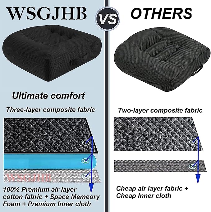 WSGJHB Car Booster Seat Cushion Posture Cushion Portable Breathable Mesh - Image 4