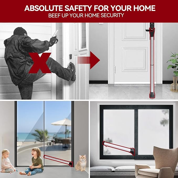 AceMining Upgraded Door Security Bar & Sliding Patio Bar, Heavy Duty Stoppers - Image 7