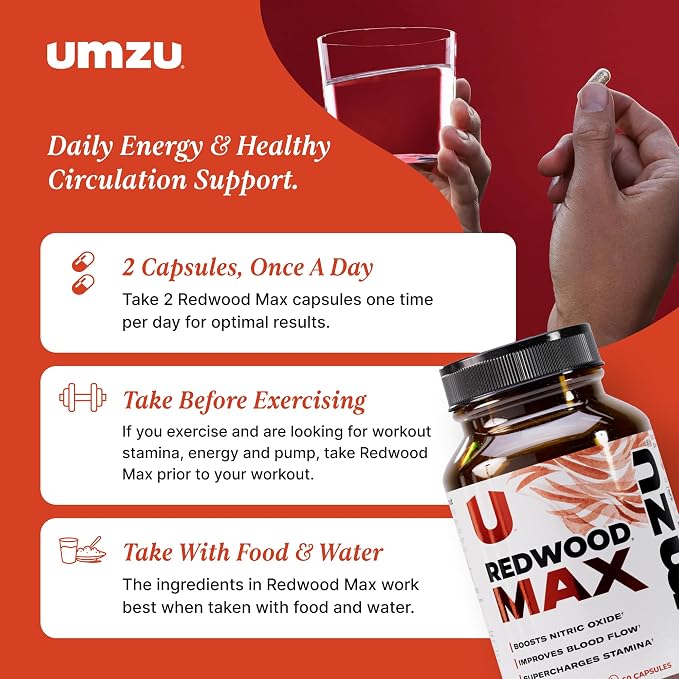 UMZU Redwood Max Nitric Oxide Booster, 1-Month Supply – Advanced Nitric Oxide - Image 6