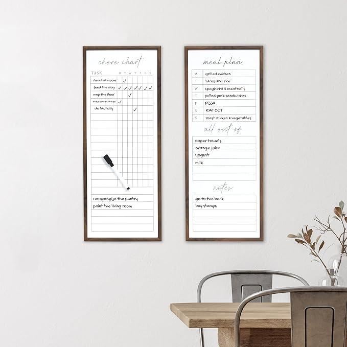 Sheffield Home Set of Two Family Planner Dry Erase Boards Featuring, Chore Chart - Field & Grace