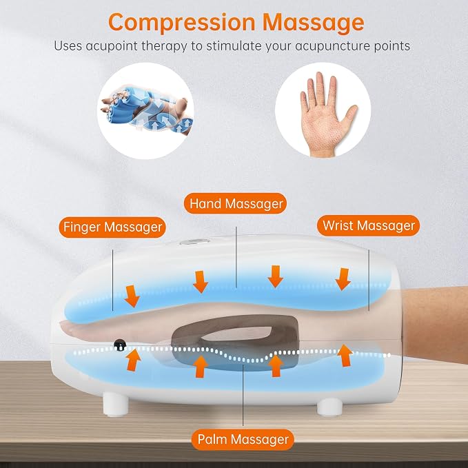 Snailax Hand Massager with Heat and Compression, - Image 2