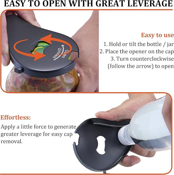 Jar Bottle Can Opener for Weak Hand & Seniors - Image 3