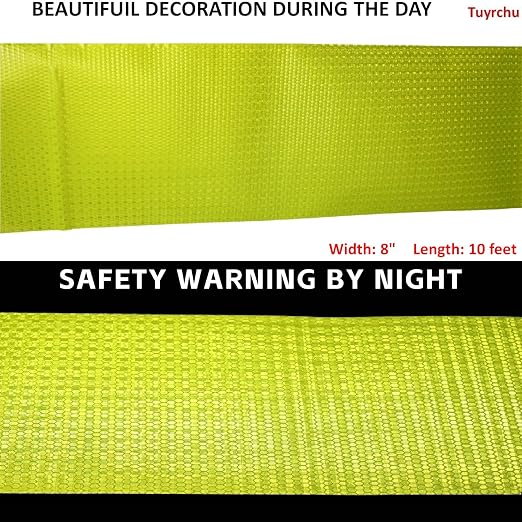 Industrial Reflective Tape Fluorescent Yellow 8 inch Wide, Outdoor Waterproof - Image 3