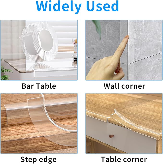 1.57 in x 13.12 FT, Edge Corner Protector Baby Proofing, Soft Clear Furniture - Image 6