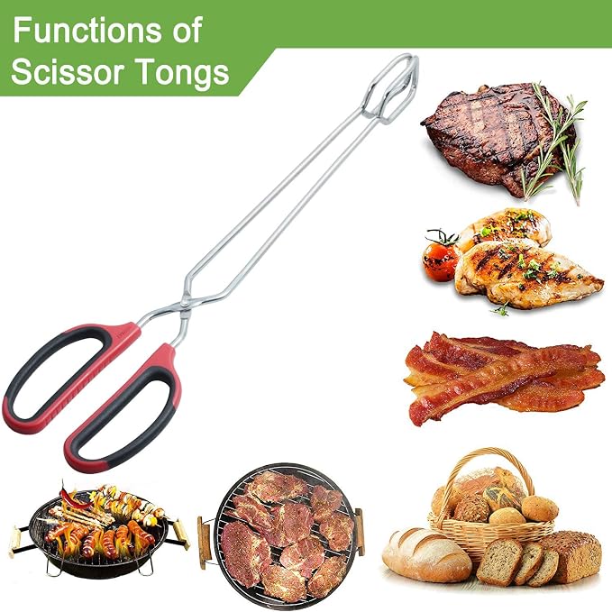 Extra Long Scissor Tongs 16-Inch Stainless Steel Barbecue Grilling Tongs - Image 6