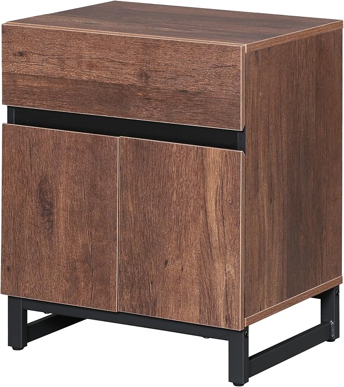 WAMPAT Modern End Table with 1 Drawer & 1 Storage Cabinet, Farmhouse Sofa Table - Image 8