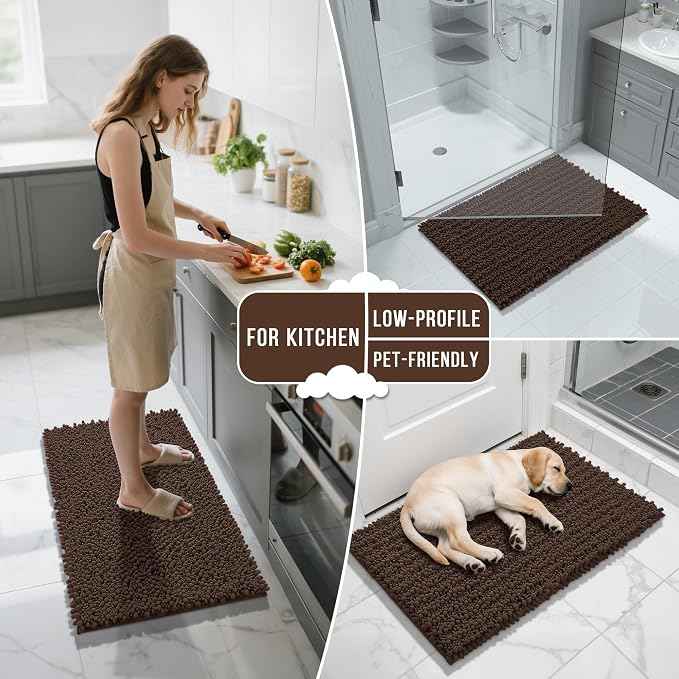 Yimobra Large Bathroom Rugs Non Slip Washable 36x24 Inch