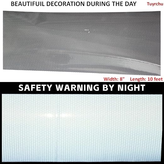 Industrial Reflective Tape Silver 8 inch Wide, Outdoor Waterproof Hazard - Image 3