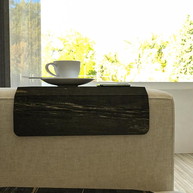 Set of 2 Wooden Sofa Tray, Armrest Tray Table - Image 4