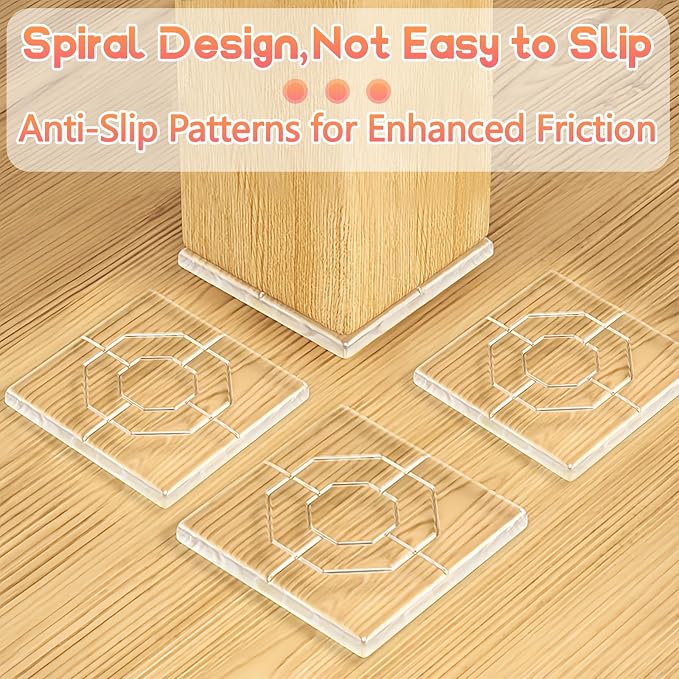 Clear Silicone Cabinet Door Bumpers, Squares 12 Pcs, Self-Adhesive Sound - Image 3