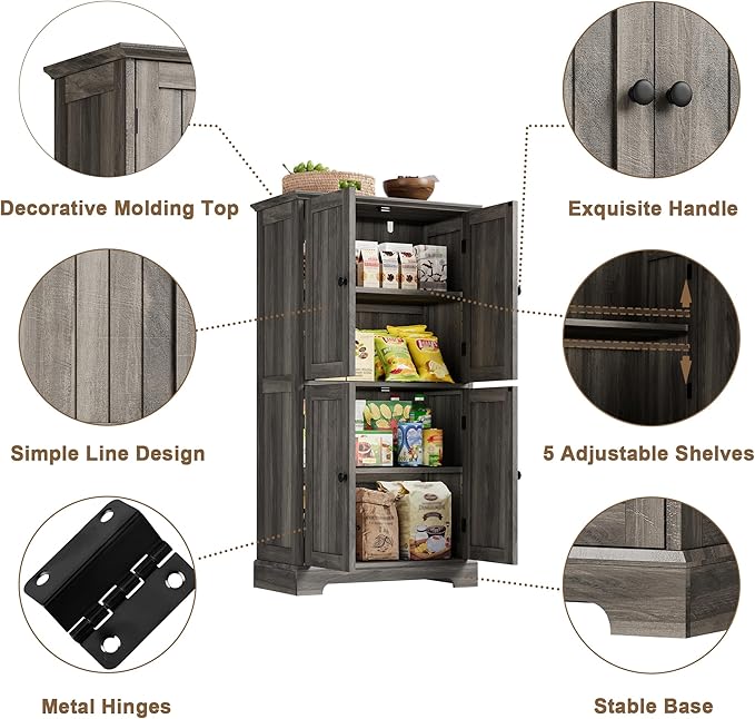 ChooChoo Bathroom Floor Cabinet, Farmhouse Bathroom Storage Cabinet - Image 4