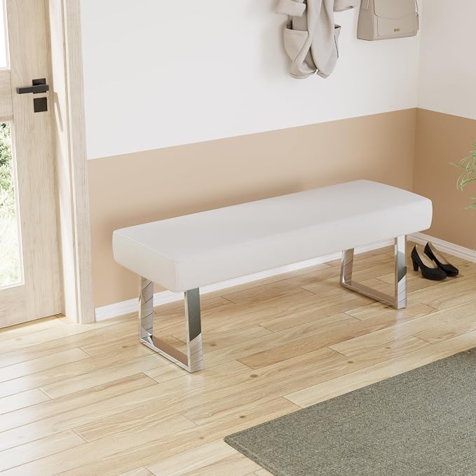 JIEXI Bedroom Bench, Bed end upholstered Bench, Indoor Corner Small Footstool - Image 6
