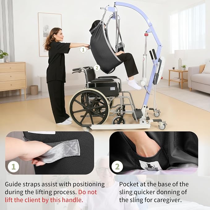 Patient Lift Divided Leg Sling – Heavy Duty 500 lbs Capacity, Easy Hygiene - Image 4