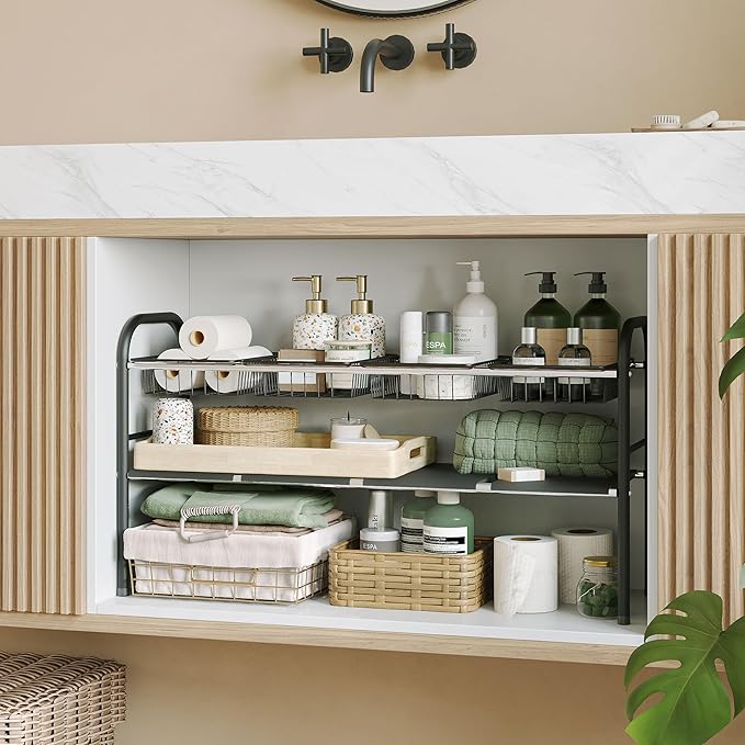 NETEL Under Sink Organizers and Storage, 2 Tier Expandable Under Cabinet - Image 5