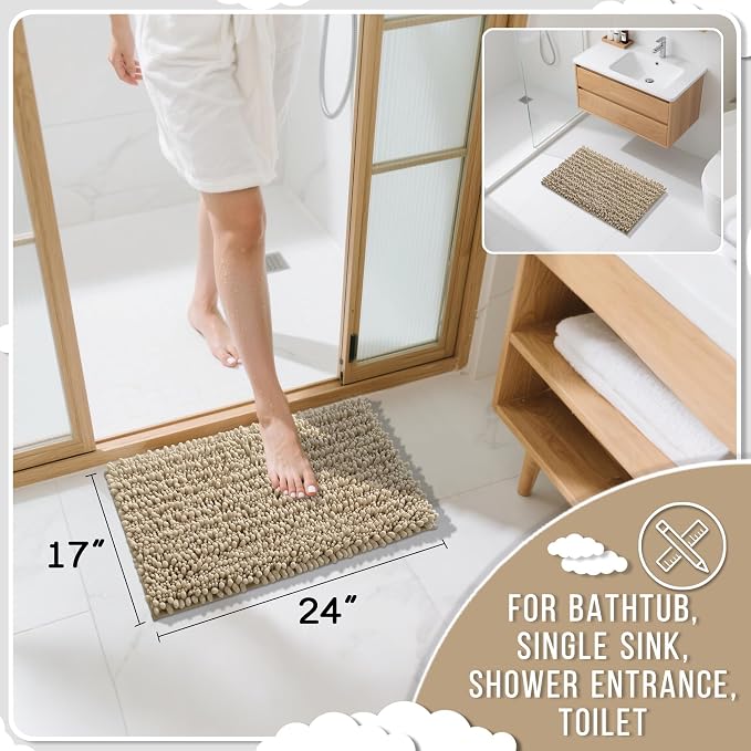 Yimobra Bathroom Rugs Non Slip Washable 24x17 Inch - Image 2
