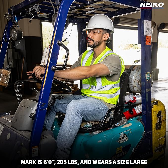 Neiko High Visibility Safety Vest ANSI Class 2, No Pocket, Neon Yellow - Image 5