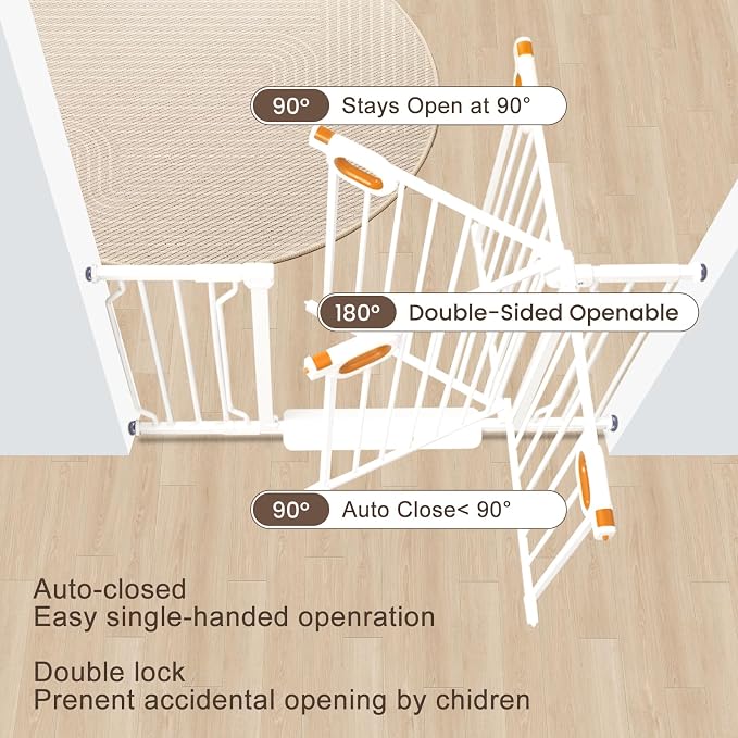 owlie Small Narrow Baby Gate for Stairs Doorways Hallways 23.6-27.6 Inch Wide - Image 2