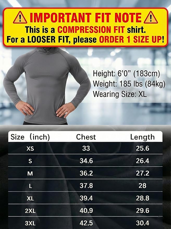 3-Pack Men's Compression Hoodie - Image 4