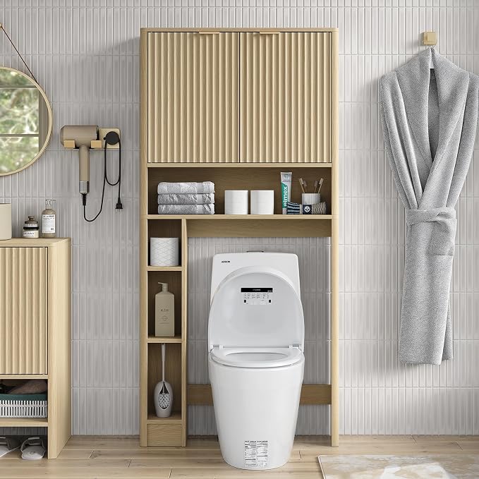 Furnideco 31''W Over Toilet Storage Cabinet Modern Above Toilet Shelf Cabinet - Image 3