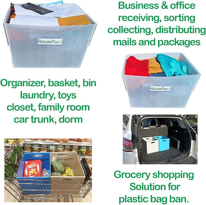 Postal Mail Tote Nestable Box, Storage Bin Container, Laundry Basket - Image 3