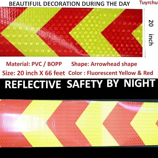 Reflective Tape 20 inch for Cars, Outdoor Waterproof High Visibility Hazard - Image 3