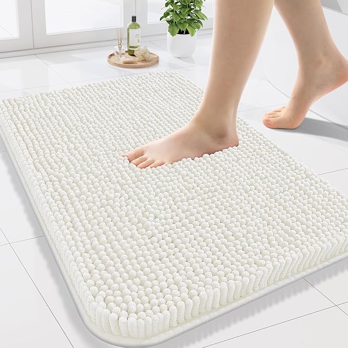 Arotive Bathroom Rugs 24x16, Extra Soft Absorbent Shaggy Chenille Bath Rugs by Arotive