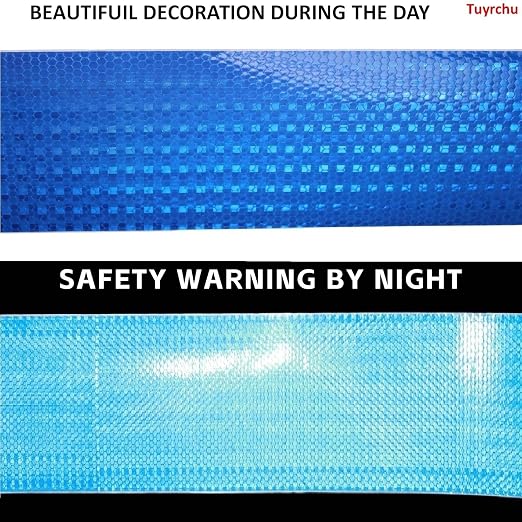 Blue Reflective Tape Outdoor Waterproof 8 inch High Visibility Hazard - Image 3