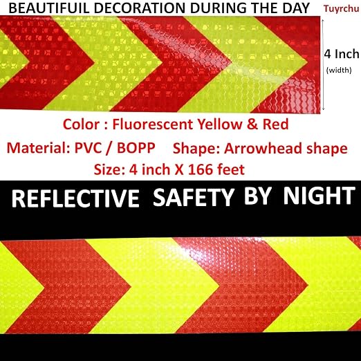 Reflective Tape 4 inch X 166 feet, Outdoor Waterproof Hazard Conspicuity Safety - Image 3
