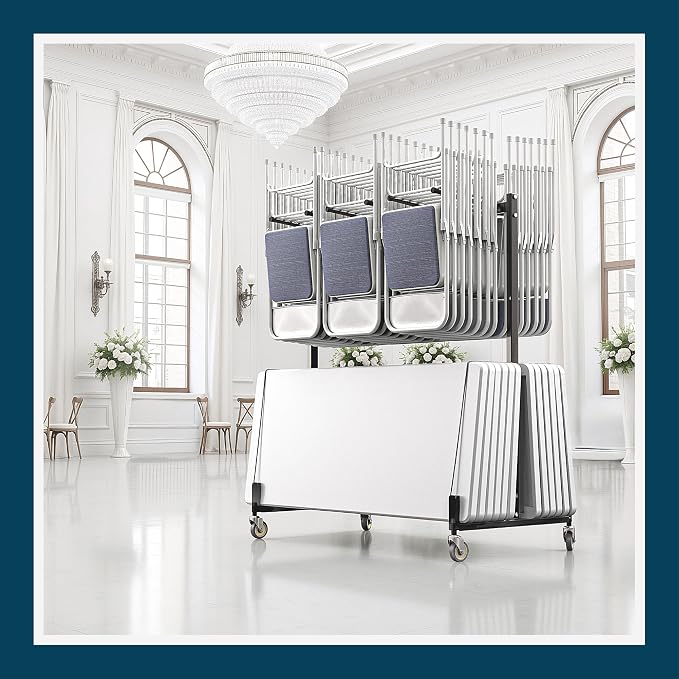 OEF Furnishings OEF42 Series Folding Table & Chair Cart, Heavy Duty Industrial - Image 11