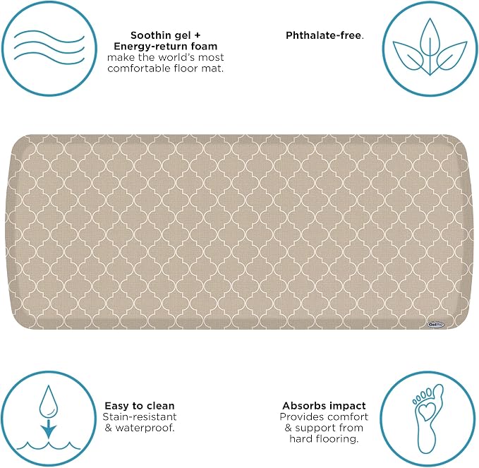 GelPro Elite Premier Anti-Fatigue Kitchen Comfort Floor Mat, Trellis Khaki - Image 7