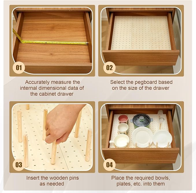 Kigley 12 Pcs Pegboard Drawer Organizer - Image 4
