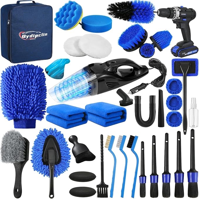 37Pcs Car Detailing Kit, Car Detailing Brush Set, Car Wash Cleaning Kit - Field & Grace