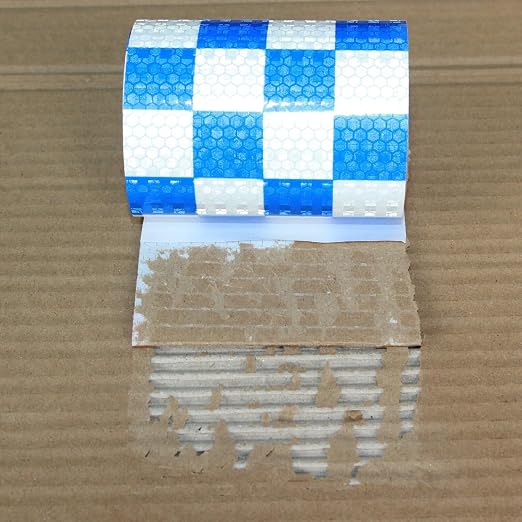 Reflective Tape Blue and White 4 inch X 10 feet, Outdoor Waterproof Hazard - Image 2