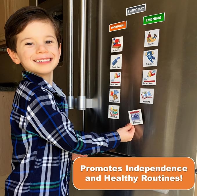 Kids Visual Schedule Magnets and Headings: SchKIDules 93Pc Home Collection - Image 4